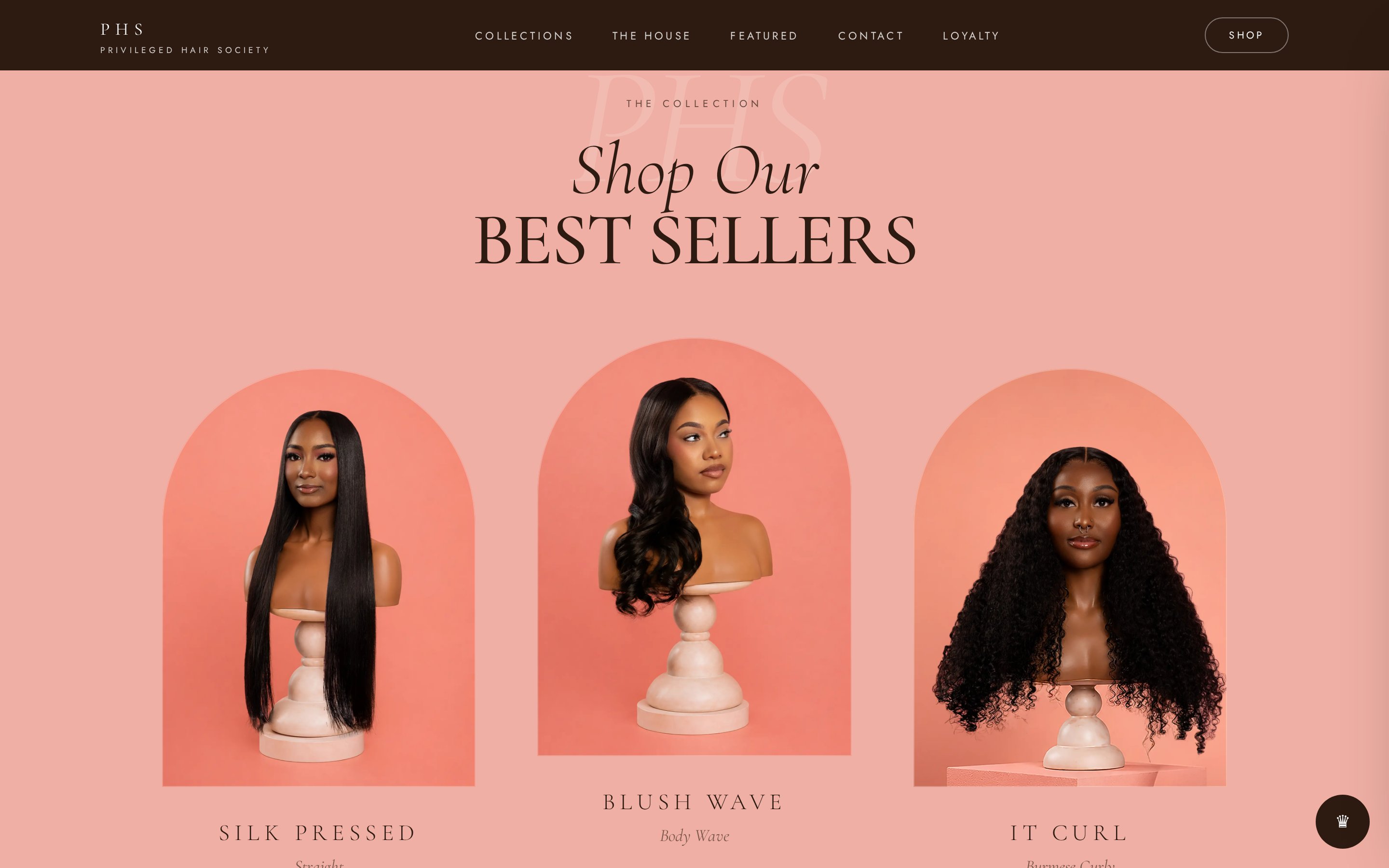 Privileged Hair Society website design by DigitalHova Studios