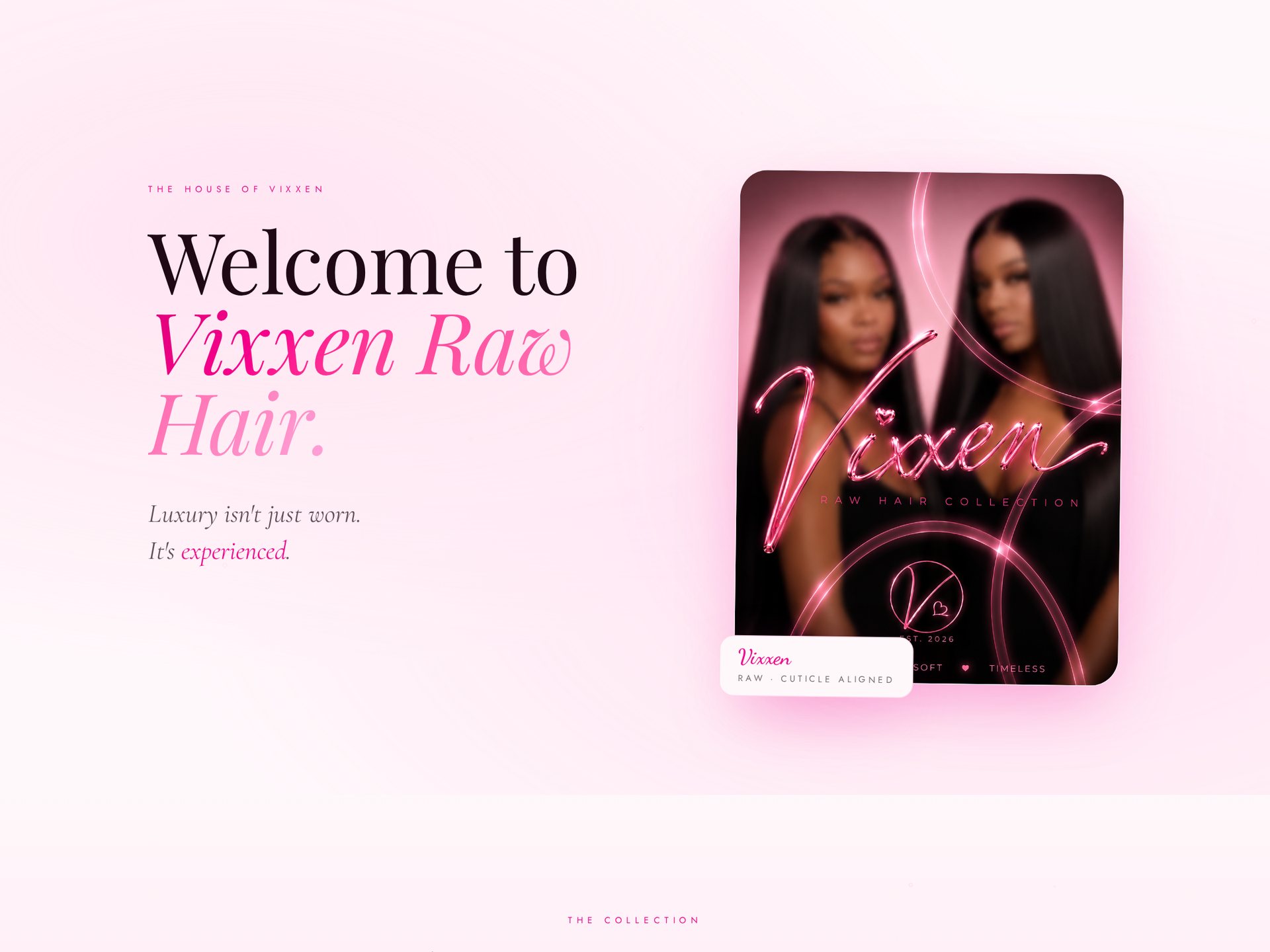 Vixxen Raw Hair website design by DigitalHova Studios